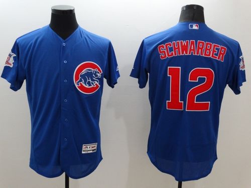 Cubs #12 Kyle Schwarber Blue Flexbase Authentic Collection Stitched MLB Jersey