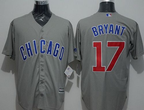 Cubs #17 Kris Bryant Grey New Cool Base Stitched MLB Jersey