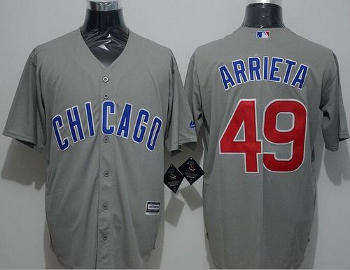 Cubs #49 Jake Arrieta Grey New Cool Base Stitched MLB Jersey