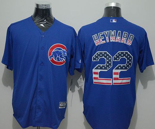 Cubs #22 Jason Heyward Blue USA Flag Fashion Stitched MLB Jersey