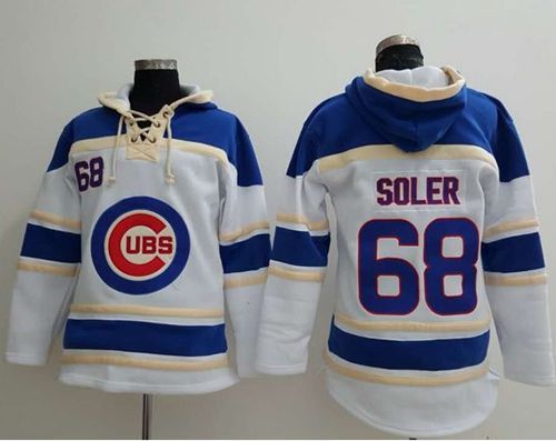 Cubs #68 Jorge Soler White Sawyer Hooded Sweatshirt MLB Hoodie