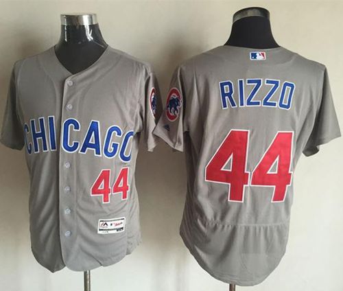 Cubs #44 Anthony Rizzo Grey Flexbase Authentic Collection Road Stitched MLB Jersey