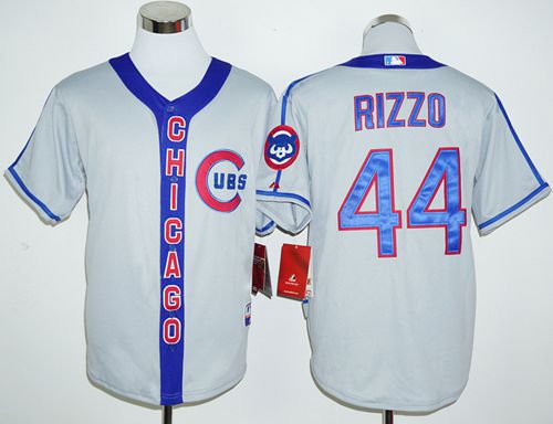 Cubs #44 Anthony Rizzo Grey Cooperstown Stitched MLB Jersey