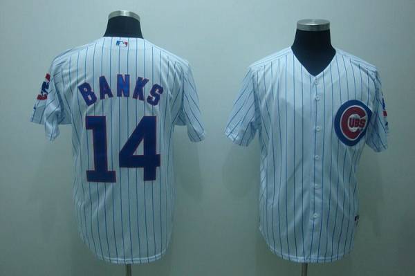 Cubs #14 Ernie Banks Stitched White MLB Jersey