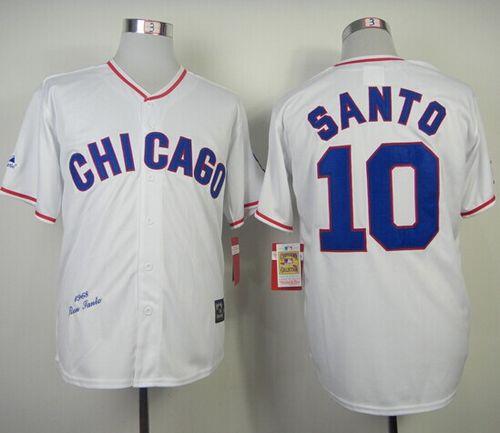 Mitchell And Ness 1968 Cubs #10 Ron Santo White Throwback Stitched MLB Jersey