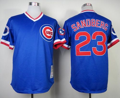 Mitchell and Ness 1984 Cubs #23 Ryne Sandberg Blue Throwback Stitched MLB Jersey