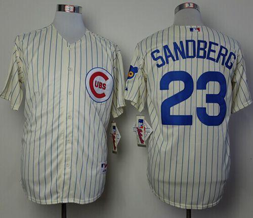 Cubs #23 Ryne Sandberg Cream 1969 Turn Back The Clock Stitched MLB Jersey