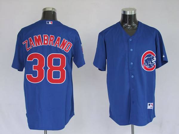 Cubs #38 Carlos Zambrano Stitched Blue MLB Jersey
