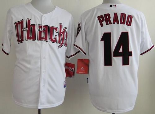 Diamondbacks #14 Martin Prado White Cool Base Stitched MLB Jersey