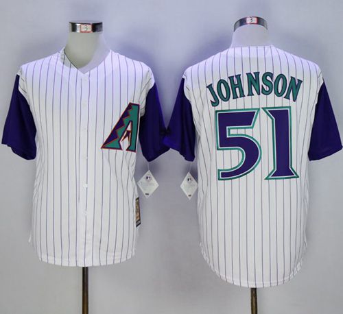 Diamondbacks #51 Randy Johnson White Hall Of Fame Cool Base Stitched MLB Jersey