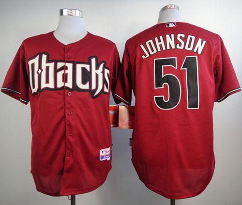 Diamondbacks #51 Randy Johnson Red Cool Base Stitched MLB Jersey