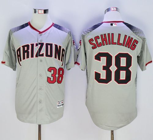 Diamondbacks #38 Curt Schilling Gray/Brick New Cool Base Stitched MLB Jersey