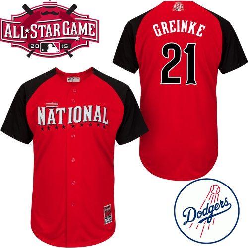 Dodgers #21 Zack Greinke Red 2015 All Star National League Stitched MLB Jersey