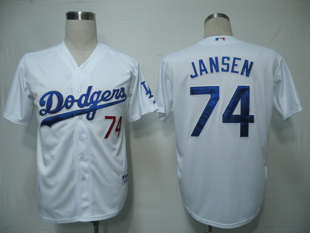 Dodgers #74 Kenley Jansen White Cool Base Stitched MLB Jersey