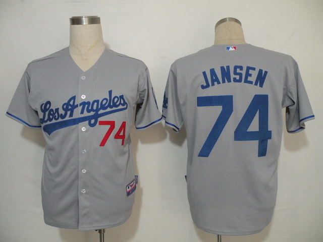 Dodgers #74 Kenley Jansen Grey Cool Base Stitched MLB Jersey