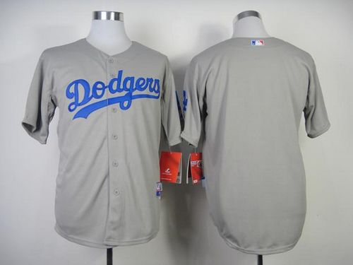 Dodgers Blank Grey w/50th Anniversary Dodger Stadium Patch Stitched MLB Jersey