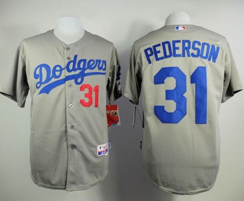 Dodgers #31 Joc Pederson Grey Cool Base  Stitched MLB Jersey