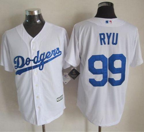 Dodgers #99 Hyun Jin Ryu White New Cool Base Stitched MLB Jersey