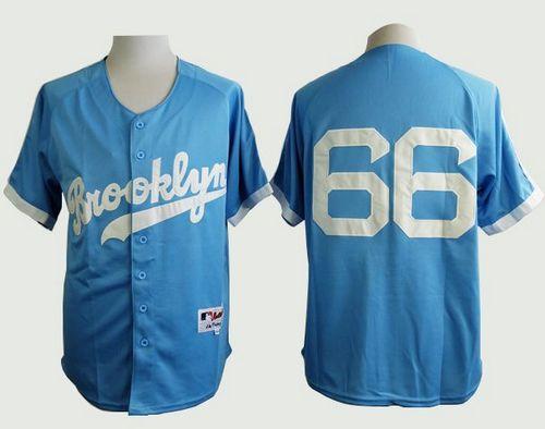Dodgers #66 Yasiel Puig Light Blue Cooperstown Stitched MLB Jersey
