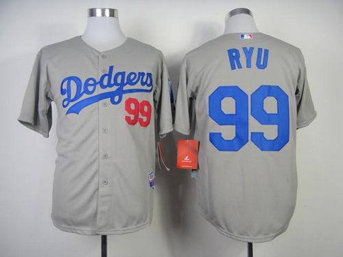 Dodgers #99 Hyun Jin Ryu Grey Cool Base Stitched MLB Jersey