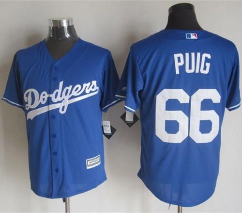 Dodgers #66 Yasiel Puig Blue New Cool Base Stitched MLB Jersey