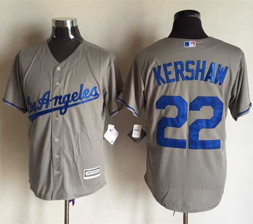 Dodgers #22 Clayton Kershaw Grey New Cool Base Stitched MLB Jersey