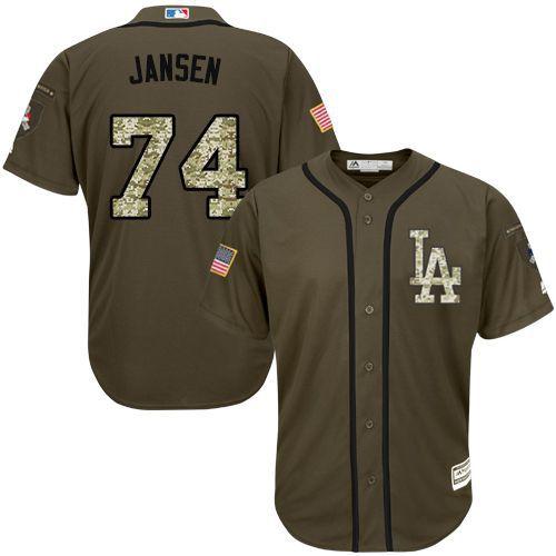Dodgers #74 Kenley Jansen Green Salute to Service Stitched MLB Jersey