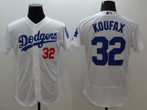 Dodgers #32 Sandy Koufax White Flexbase Authentic Collection Stitched MLB Jersey