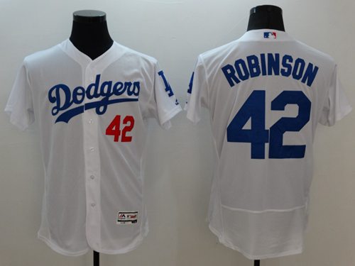 Dodgers #42 Jackie Robinson White Flexbase Authentic Collection Stitched MLB Jersey