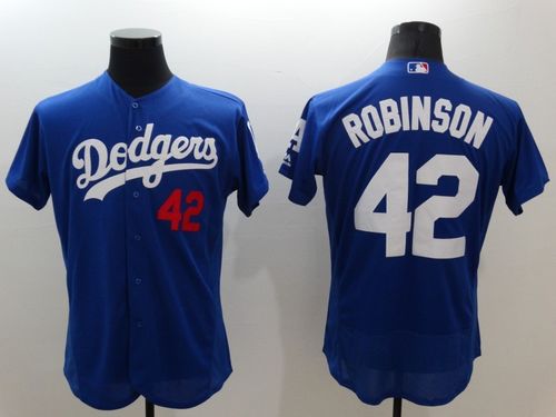 Dodgers #42 Jackie Robinson Blue Flexbase Authentic Collection Stitched MLB Jersey