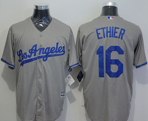 Dodgers #16 Andre Ethier Grey New Cool Base Stitched MLB Jersey