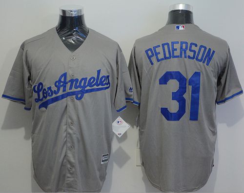 Dodgers #31 Joc Pederson Grey New Cool Base Stitched MLB Jersey