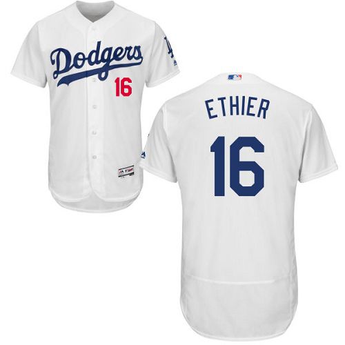 Dodgers #16 Andre Ethier White Flexbase Authentic Collection Stitched MLB Jersey