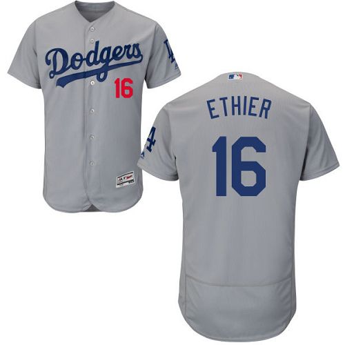 Dodgers #16 Andre Ethier Grey Flexbase Authentic Collection Stitched MLB Jersey