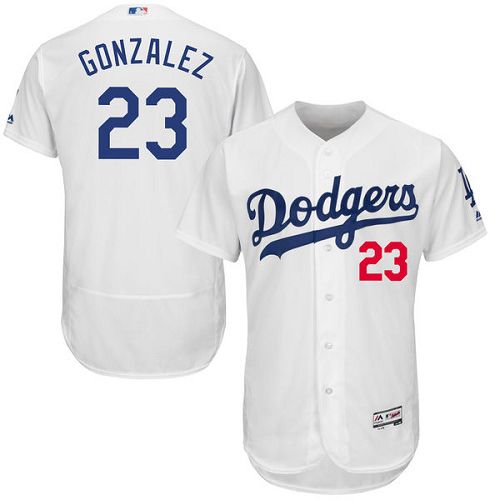 Dodgers #23 Adrian Gonzalez White Flexbase Authentic Collection Stitched MLB Jersey