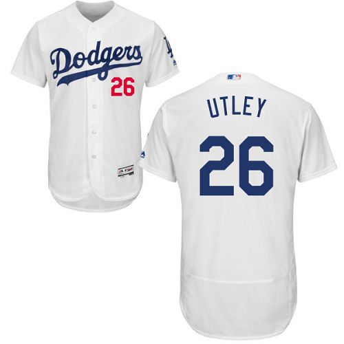 Dodgers #26 Chase Utley White Flexbase Authentic Collection Stitched MLB Jersey