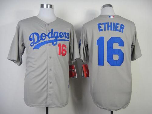 Los Angels Dodgers #16 Andre Ethier Stitched Grey MLB Jersey