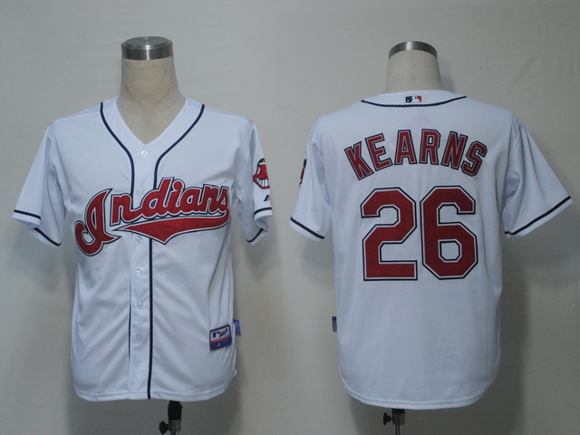 Indians #26 Austin Kearns White Cool Base Stitched MLB Jersey