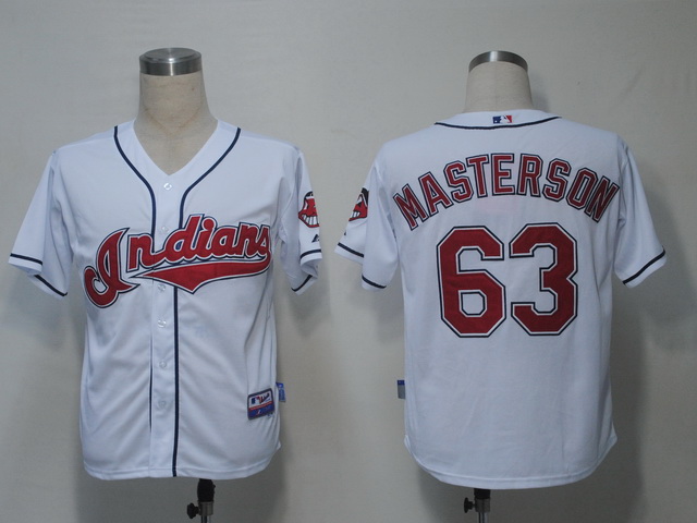 Indians #63 Justin Masterson White Cool Base Stitched MLB Jersey