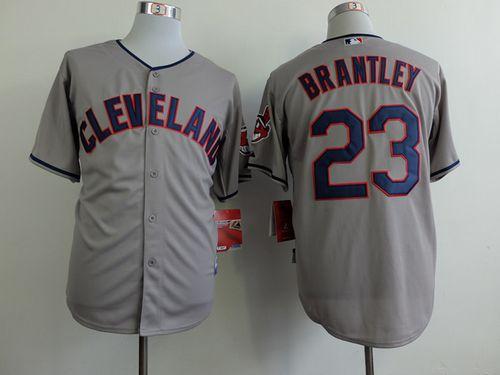 Indians #23 Michael Brantley Grey Cool Base Stitched MLB Jersey