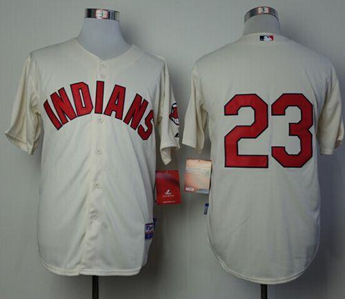 Indians #23 Michael Brantley Cream Alternate 2 Cool Base Stitched MLB Jersey