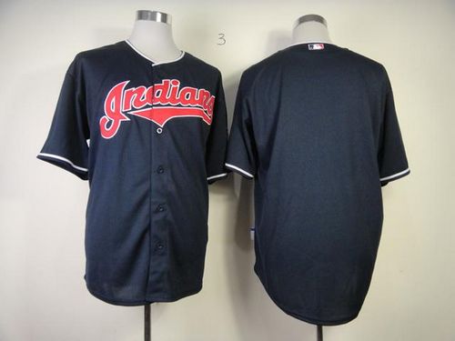 Indians Blank Navy Blue Cool Base Stitched MLB Jersey