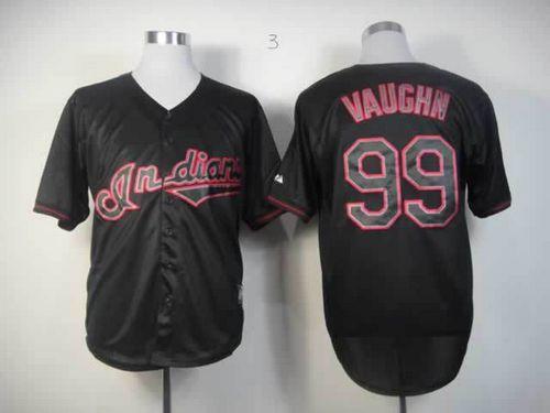 Indians #99 Ricky Vaughn Black Fashion Stitched MLB Jersey