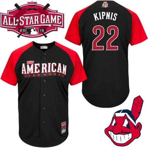 Indians #22 Jason Kipnis Black 2015 All Star American League Stitched MLB Jersey