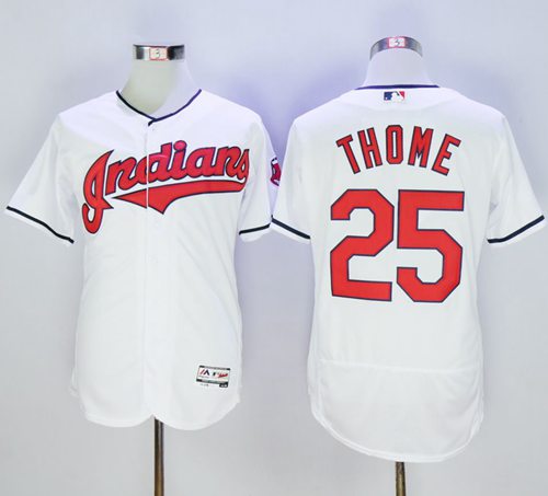 Indians #25 Jim Thome White Flexbase Authentic Collection Stitched MLB Jersey