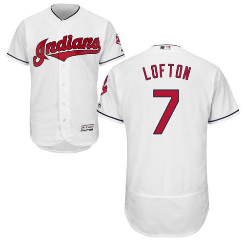 Indians #7 Kenny Lofton White Flexbase Authentic Collection Stitched MLB Jersey
