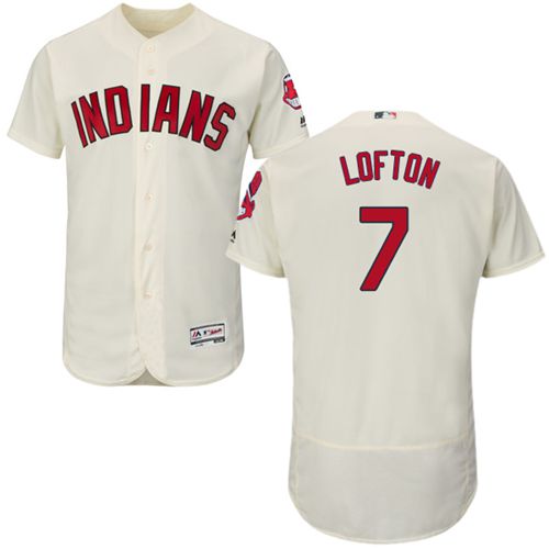 Indians #7 Kenny Lofton Cream Flexbase Authentic Collection Stitched MLB Jersey