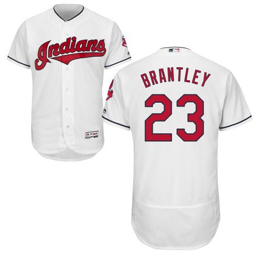 Indians #23 Michael Brantley White Flexbase Authentic Collection Stitched MLB Jersey