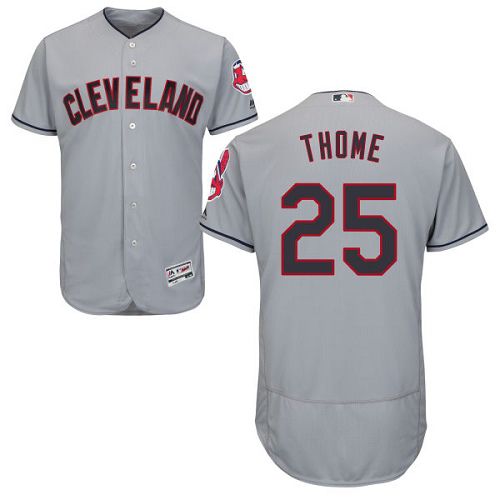 Indians #25 Jim Thome Grey Flexbase Authentic Collection Stitched MLB Jersey