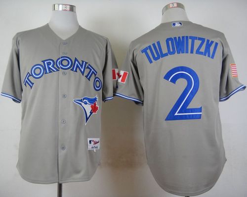 Blue Jays #2 Troy Tulowitzki Grey Stitched MLB Jersey
